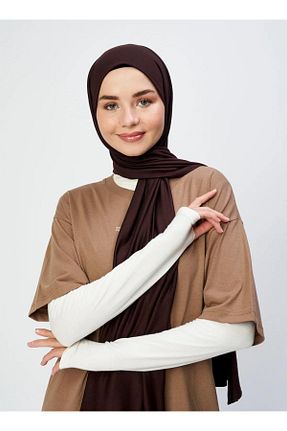 روسری قهوه ای 70 * 180 modesta - کد 877543485