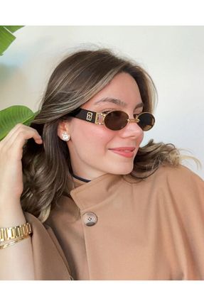 عینک آفتابی قهوه ای زنانه UV400 Megyori - کد 877548469