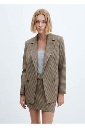 کت قهوه ای زنانه رگولار MANGO - کد 748875954