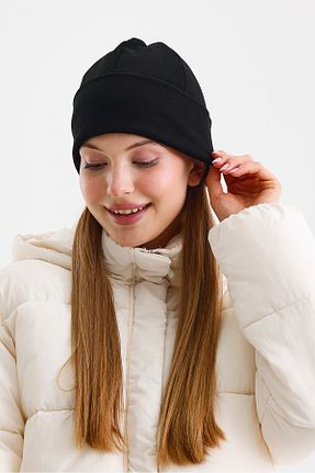 کلاه پشمی مشکی زنانه پنبه ای Butikgiz - کد 877558256