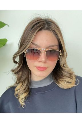 عینک آفتابی قهوه ای زنانه UV400 Megyori - کد 877558694