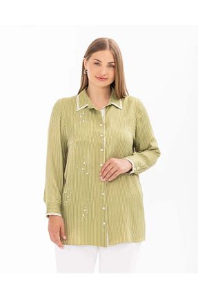 پیراهن سبز زنانه یقه کلاسیک Gala-Xi - کد 877556668