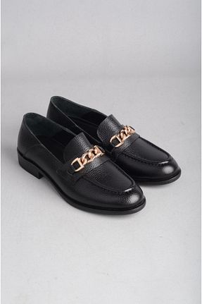 کفش آکسفورد مشکی زنانه پاشنه کوتاه (1 - 4 سانتی متر) SEÇ KUNDURA - کد 872281456