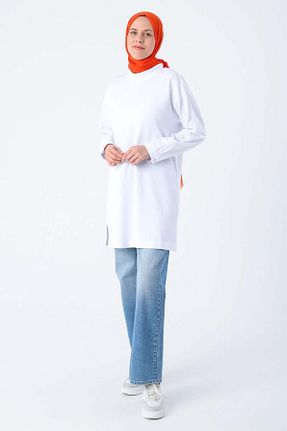 تونیک حجاب سفید زنانه پنبه ای ALLDAY - کد 877562555