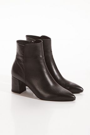 بوت / نیم بوت مشکی زنانه چرم خالص elvinshoes - کد 865088045