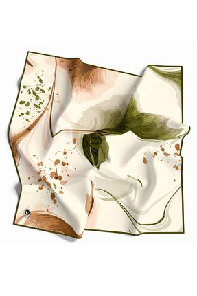 روسری خاکی پلی استر VİOLLA - کد 877588532