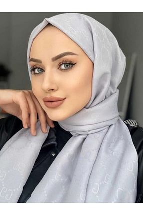 شال طوسی زنانه پنبه ای helya scarf - کد 877590953