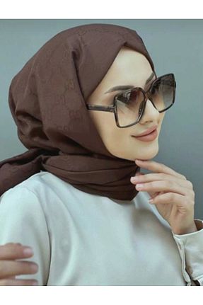 شال قهوه ای زنانه پنبه ای helya scarf - کد 877590654