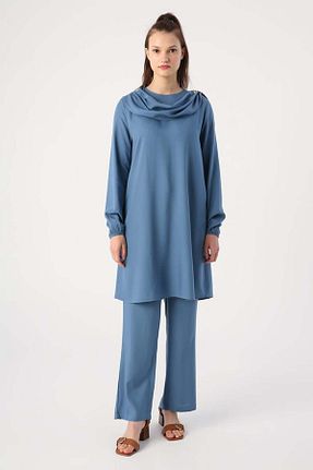 ست بالاتنه و پائین تنه حجاب سرمه ای زنانه رگولار ALLDAY - کد 683354091