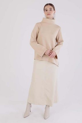 بلوز حجاب بژ زنانه Relaxed ALLDAY - کد 877602687