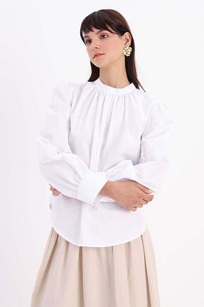 بلوز حجاب سفید زنانه پنبه ای ALLDAY - کد 877602446