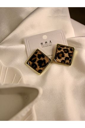 گوشواره استیل (فولاد) قهوه ای استیل (فولاد) Dropaksesuar - کد 877613758