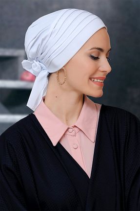 کلاه شنای حجاب سفید زنانه HÜRREM BONE - کد 215076356