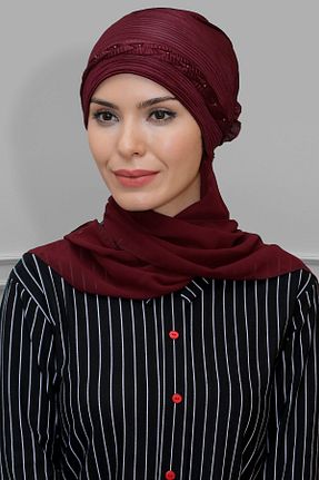 کلاه شنای حجاب زرشکی زنانه HÜRREM BONE - کد 215077651