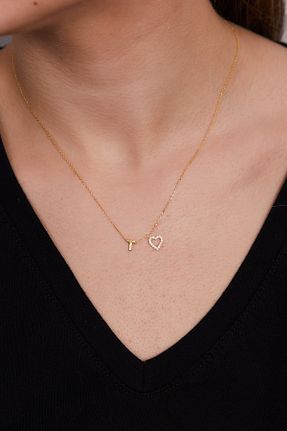 گردنبند نقره طلائی زنانه 925 عیار Elika Silver - کد 877648250