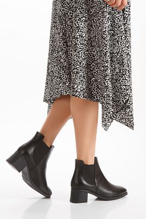 بوت / نیم بوت مشکی زنانه چرم مصنوعی La-Wie Shoes - کد 877652736
