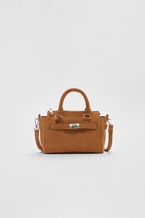 کیف دوشی قهوه ای زنانه پلی استر Stradivarius - کد 877670913