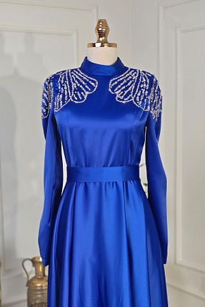 لباس سرمه ای زنانه ساتن Yonca Moda Evi - کد 877661142