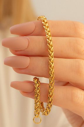 دستبند استیل (فولاد) طلائی زنانه استیل (فولاد) OSMANLI GÜMÜŞ - کد 772157364