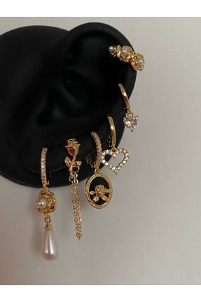 گوشواره استیل (فولاد) طلائی استیل (فولاد) h&b design jewel - کد 877676132