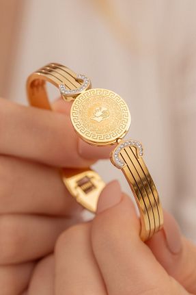 دستبند استیل (فولاد) طلائی زنانه استیل (فولاد) OSMANLI GÜMÜŞ - کد 750339317