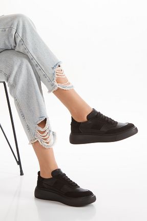 کفش اسنیکر مشکی زنانه بند دار La-Wie Shoes - کد 877680210