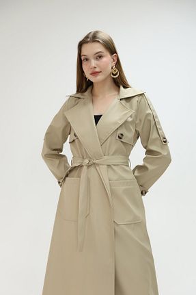 ترنچکت بژ زنانه پلی استر QUBERZ - کد 877675850