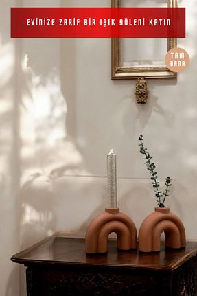 شمعدان و شمع گیر رنگی Taş Tozu tambana - کد 877721555
