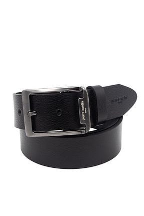 کمربند مشکی مردانه چرم خالص Pierre Cardin - کد 877847640