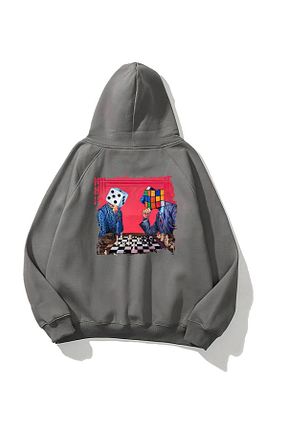 سوئیشرت طوسی زنانه چاپی The Champ Clothing - کد 795603972