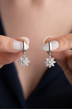 گوشواره نقره سفید زنانه 925 عیار Silvano Jewelry - کد 877850879