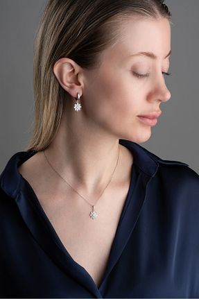 ست نقره سفید زنانه زیرکن Silvano Jewelry - کد 877857570