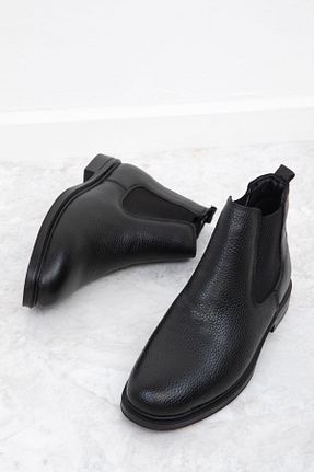 بوت / نیم بوت مشکی مردانه چرم خالص SOHO - کد 867253632