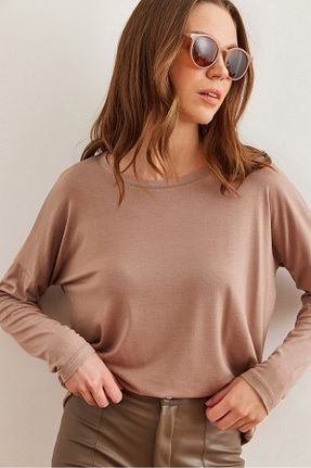 بلوز قهوه ای زنانه ساده Olalook - کد 875959909