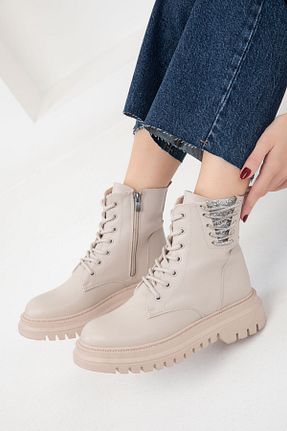 بوت / نیم بوت بژ زنانه چرم مصنوعی SOHO - کد 875606918