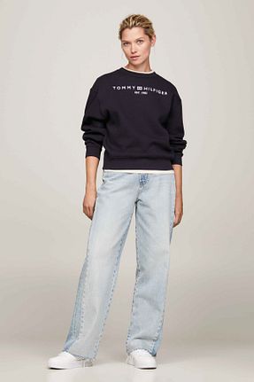 سوئیشرت سرمه ای زنانه چاپی Tommy Hilfiger - کد 813733526
