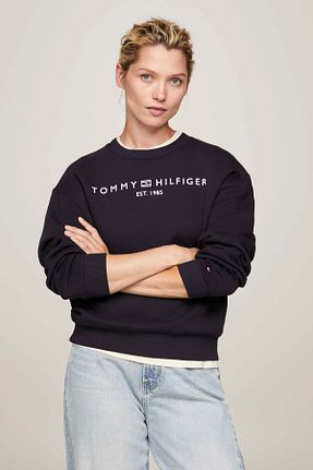 سوئیشرت سرمه ای زنانه چاپی Tommy Hilfiger - کد 813733526