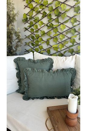 کوسن و روکش کوسن سبز مخمل Decamor home - کد 767114375