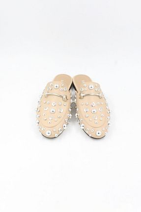 دمپائی بژ زنانه چرم مصنوعی ENDİCAN - کد 875236422
