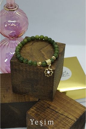 دستبند استیل (فولاد) سبز زنانه سنگ Ernesis - کد 875237267