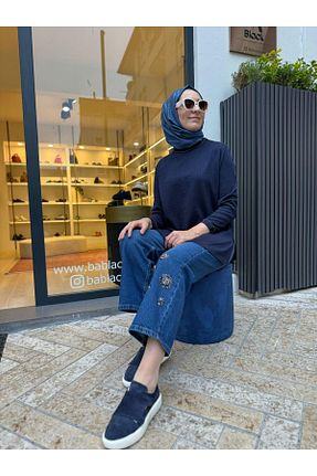 شلوار حجاب سرمه ای زنانه پلی استر VENO - کد 875482491