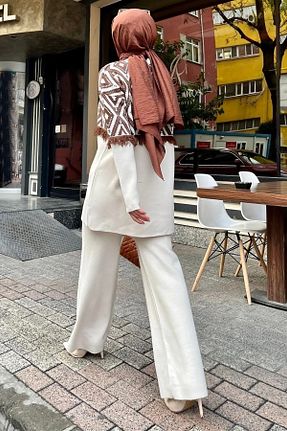 ست بالاتنه و پائین تنه حجاب بژ زنانه رگولار modabirsen - کد 875563845
