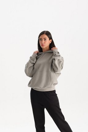 سوئیشرت طوسی زنانه ساده UNIU - کد 826943571