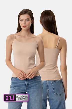 رکابی بژ زنانه پنبه ای Pierre Cardin - کد 853826838