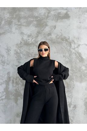 ست بالاتنه و پائین تنه مشکی زنانه تریکو Efsomodam - کد 875626354