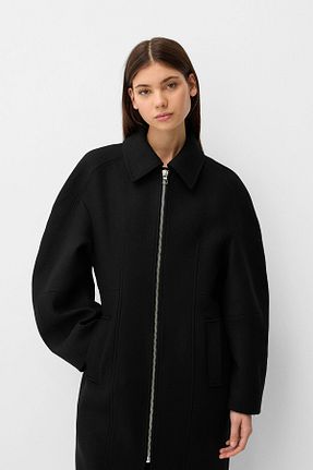 ترنچکت مشکی زنانه پلی استر Bershka - کد 878194992