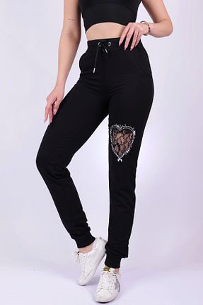 شلوار گرمکن سایز بزرگ مشکی زنانه سایز بزرگ RICH GLAM - کد 875631370