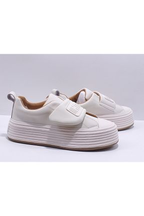 کفش اسنیکر بژ زنانه چرم اصل Guja - کد 875677865