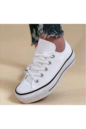 کفش اسنیکر سفید زنانه بند دار Big Sole Step - کد 875690751