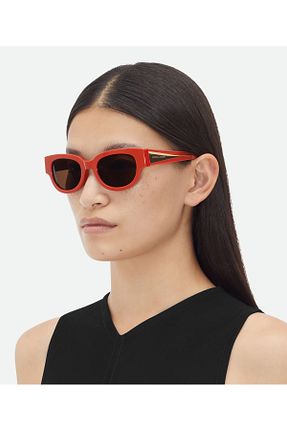 عینک آفتابی نارنجی زنانه UV400 Bottega Veneta - کد 865434456